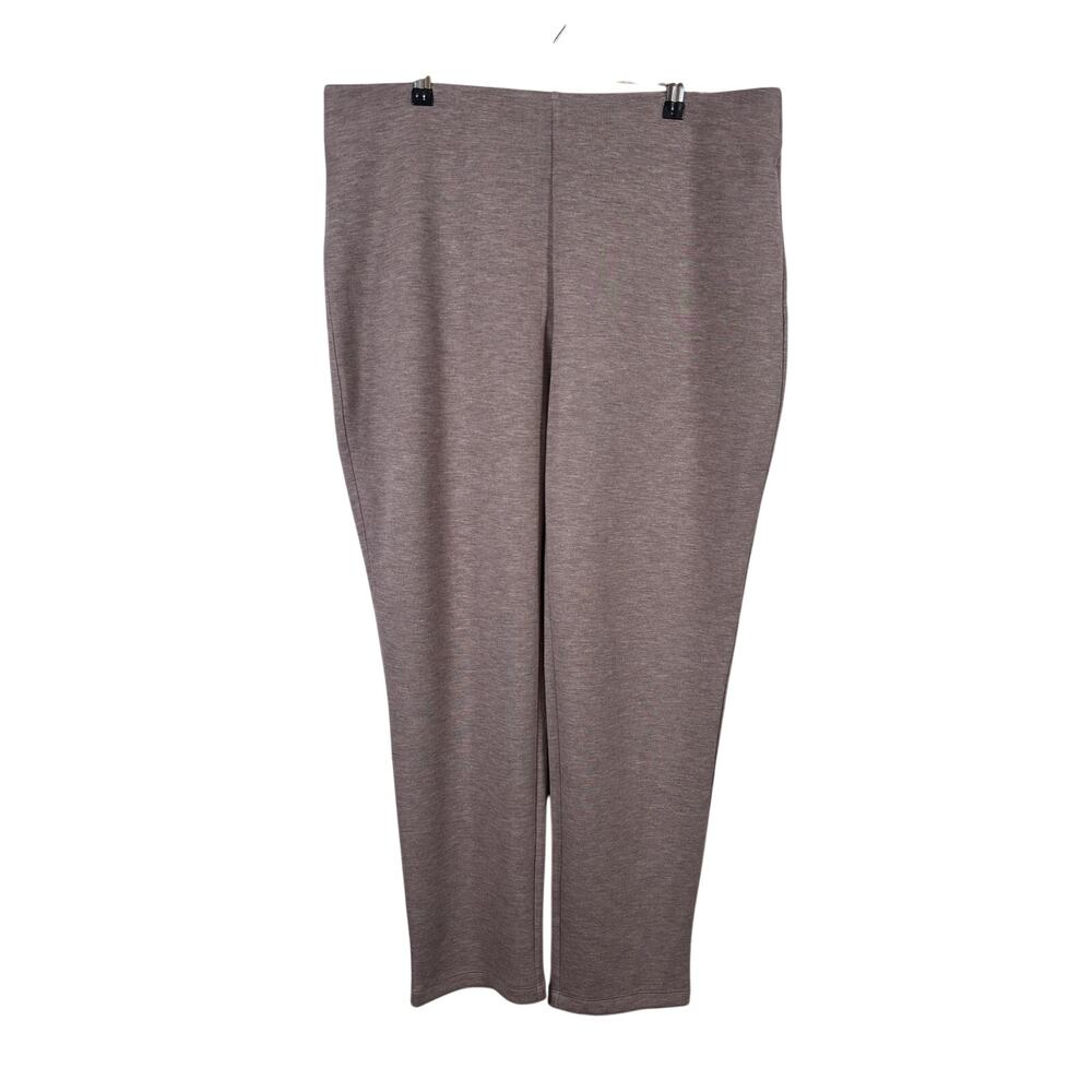 Chico's Zenergy Soft Scuba Ankle Pants Womens 12 2R Taupe Heather High Rise NWT